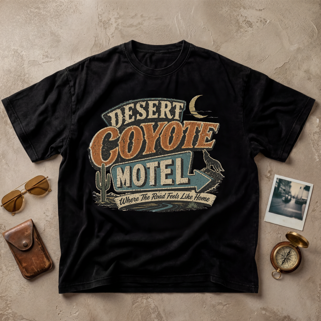 Desert Coyote Motel Vintage Retro