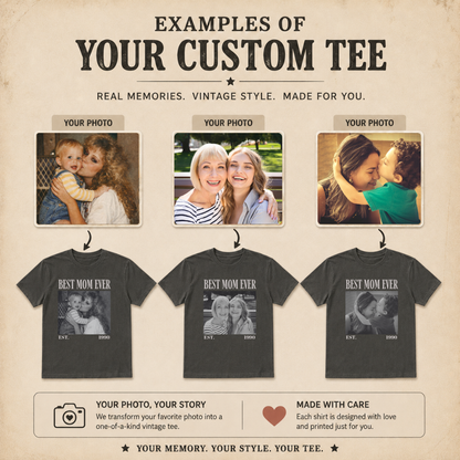 Personalized Best Mom Ever Est Year Photo Tee