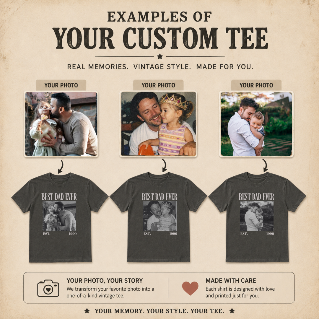 Personalized Best Dad Ever Est Year Photo Tee