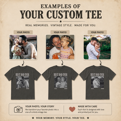 Personalized Best Dad Ever Est Year Photo Tee