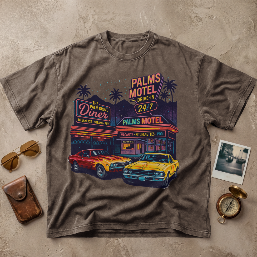 Palms Motel Drive-In Vintage Retro