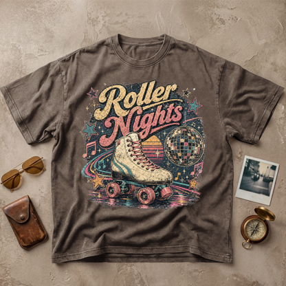 Roller Nights Vintage Retro Tee