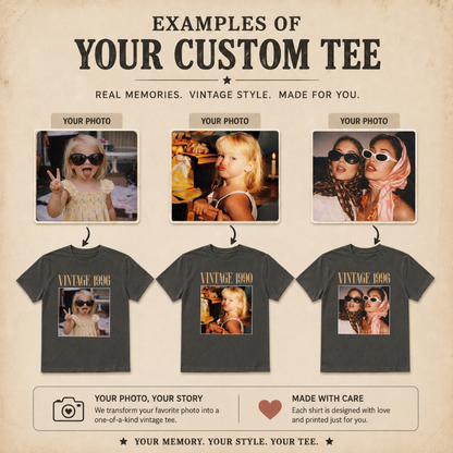 Personalized Vintage Year Photo Tee