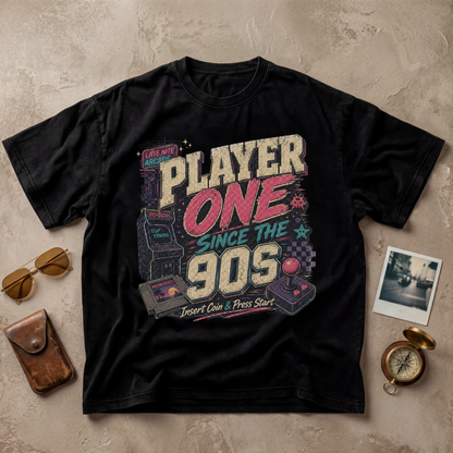 Player One Since The 90s Retro Arcade Tee