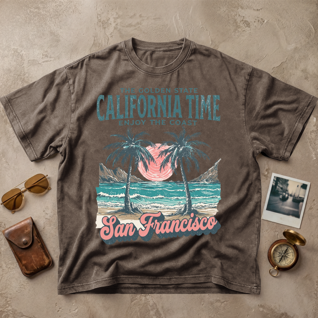 San Francisco California Time Vintage Coastal Graphic Tee