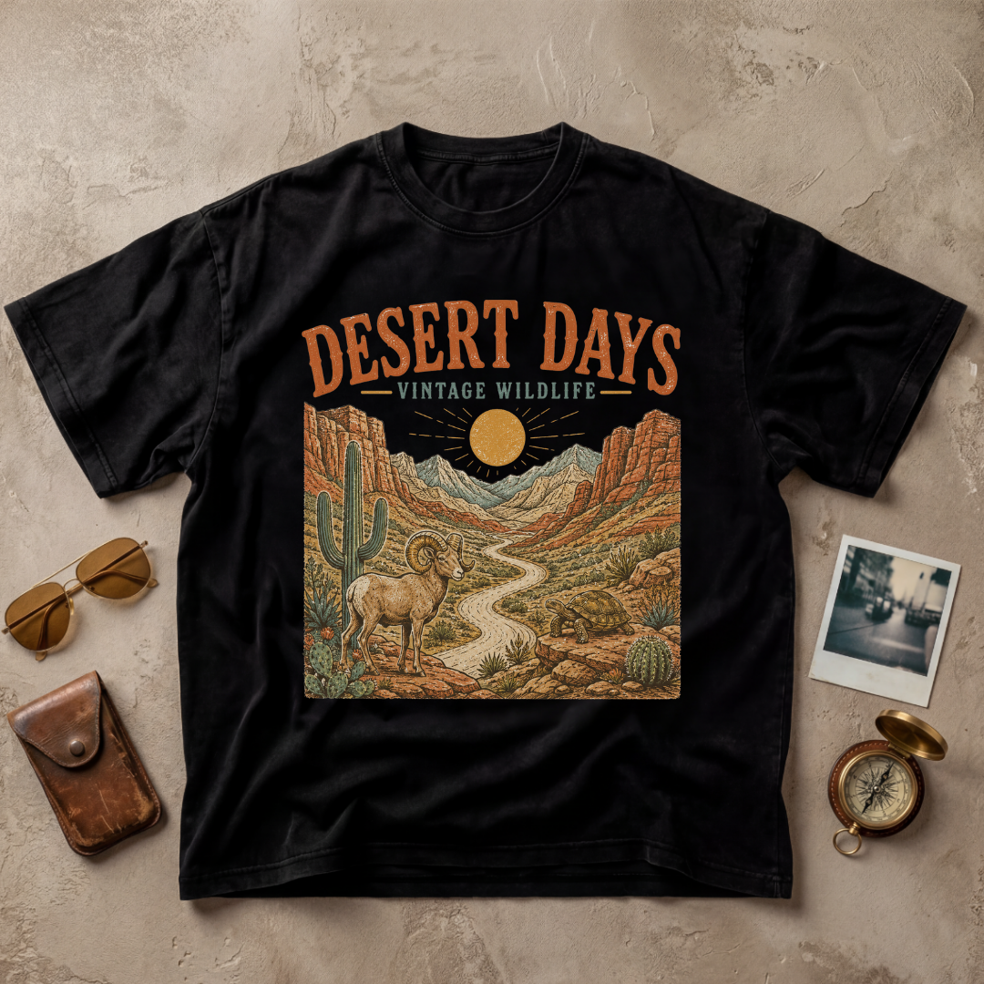 Desert Days Vintage Wildlife Adventure Tee