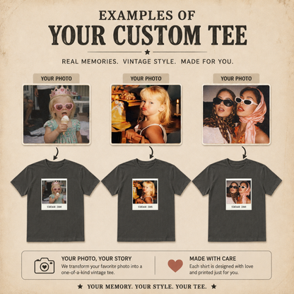 Personalized Vintage Year Polaroid Photo Tee