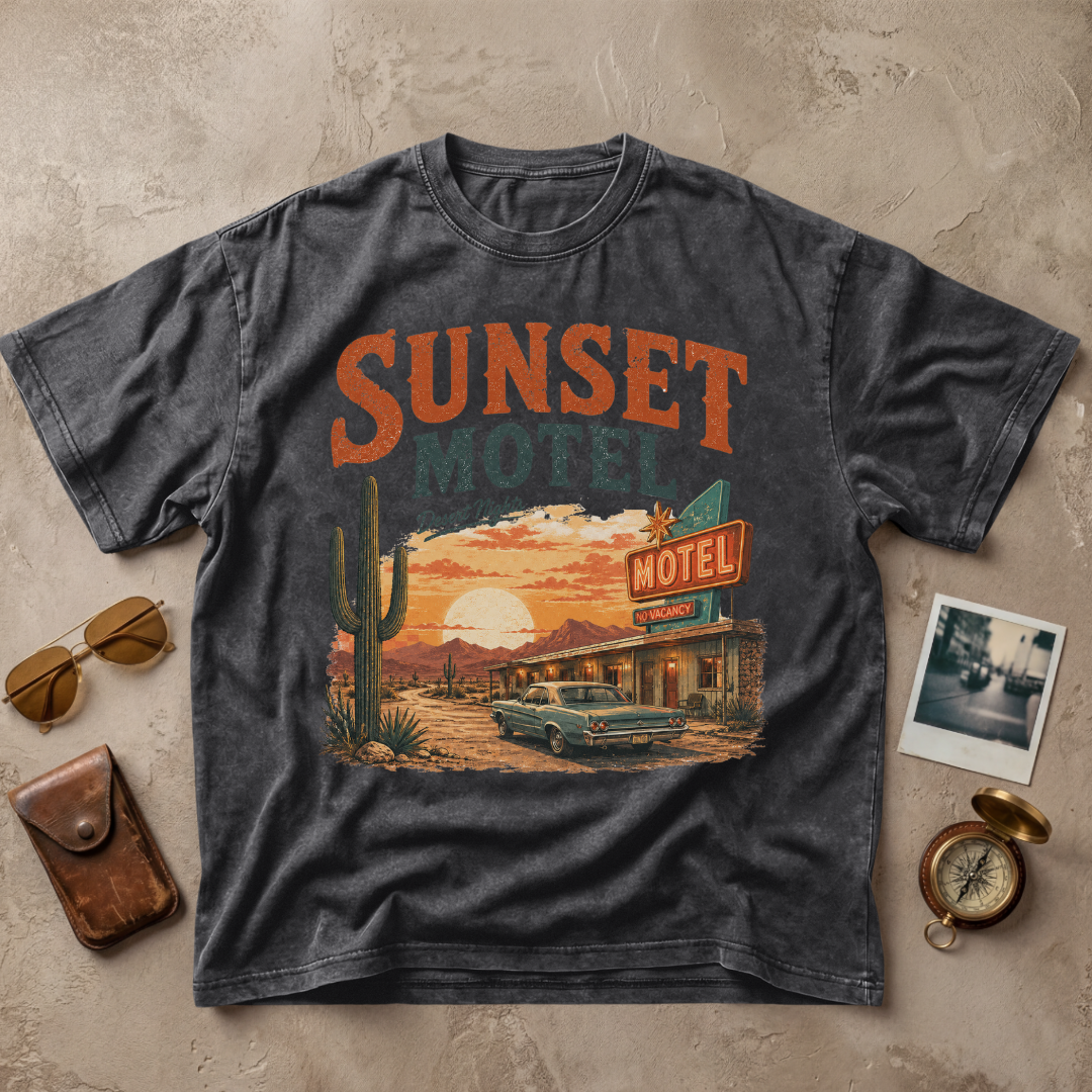 Sunset Motel Desert Nights Vintage Retro
