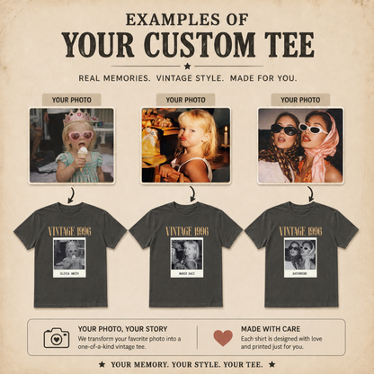 Personalized Vintage Year Photo Polaroid Tee