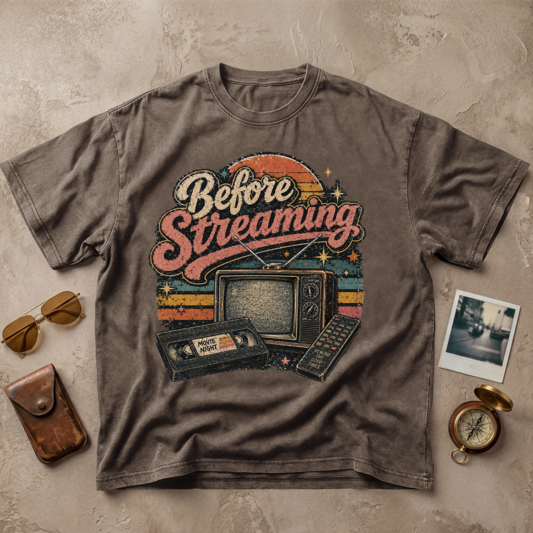 Before Streaming Vintage Retro Tee