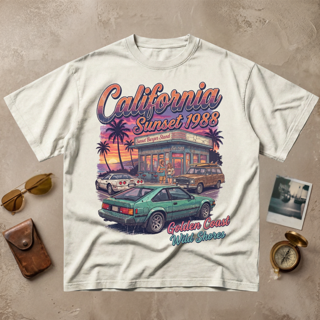 California Sunset 1988 Vintage Tee