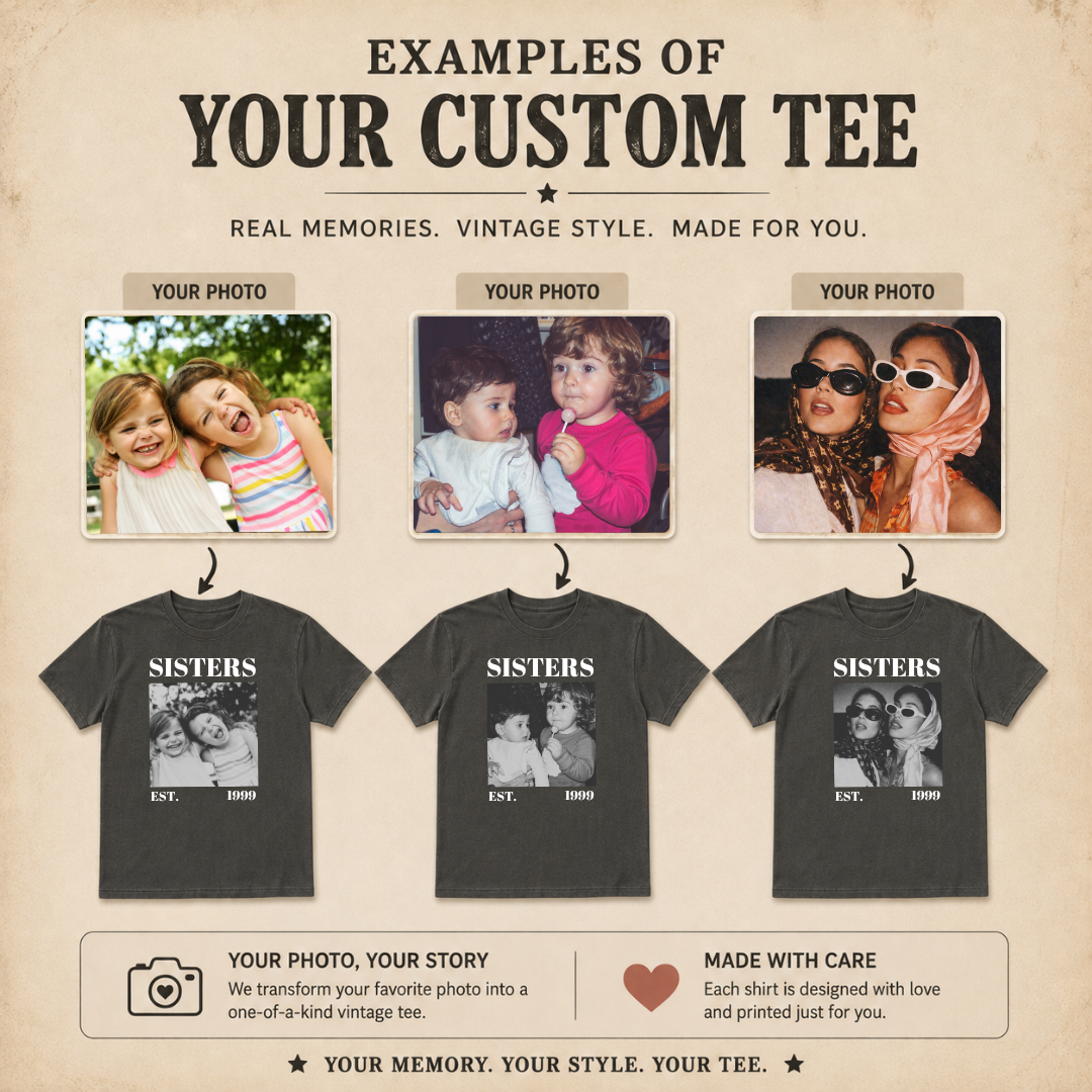 Personalized Sisters Est Year Photo Tee