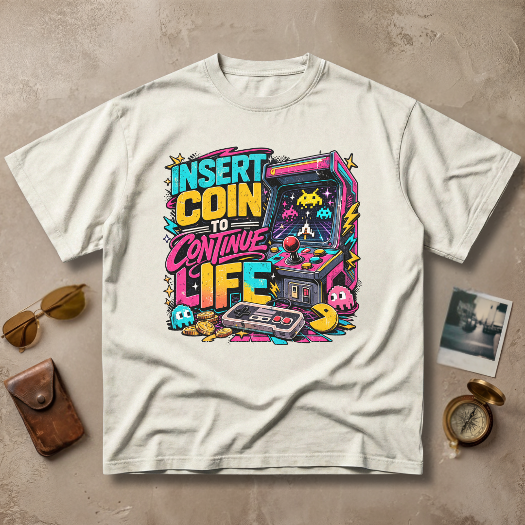 Insert Coin to Continue Life – Retro Arcade
