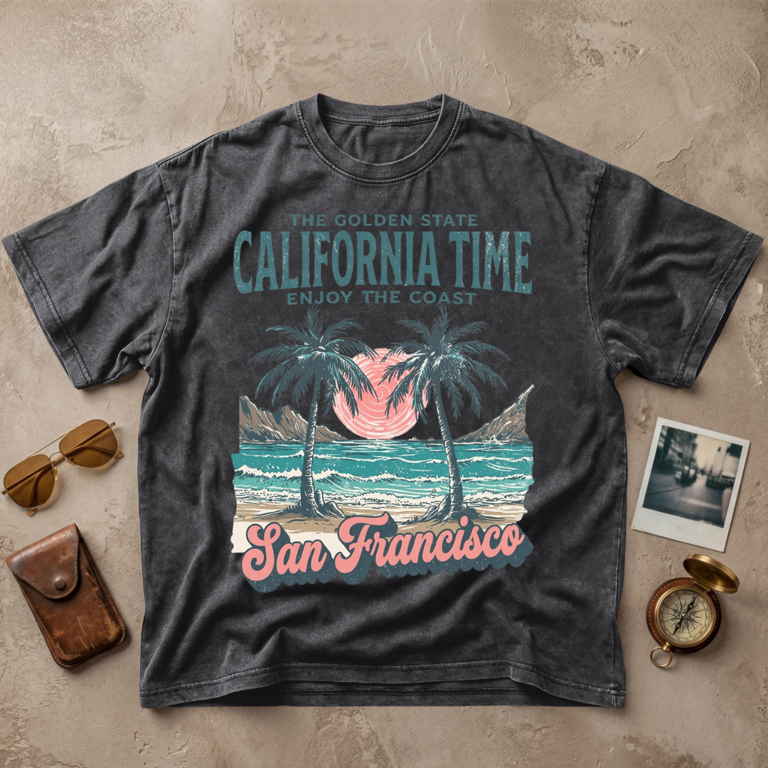 San Francisco California Time Vintage Coastal Graphic Tee