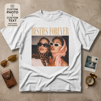 Personalized Besties Forever Custom Photo Vintage Tee