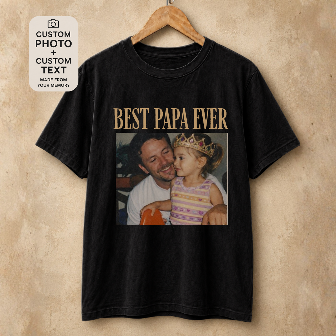 Personalized Best Dad Ever Photo Tee