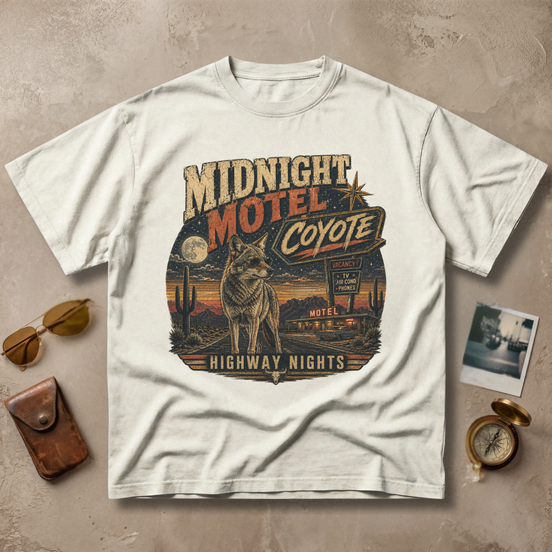 Midnight Motel Coyote Vintage Desert Tee