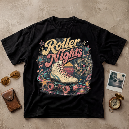 Roller Nights Vintage Retro Tee