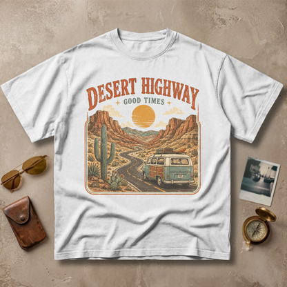 Desert Highway Good Times Vintage Road Trip Tee