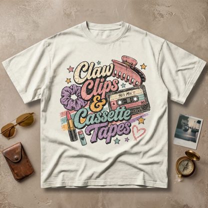 Claw Clips and Cassette Tapes Tee