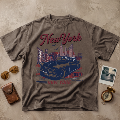 New York 1980 Vintage Retro Car City Graphic Tee