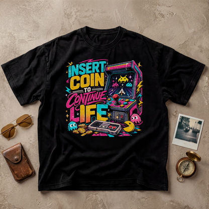 Insert Coin to Continue Life – Retro Arcade