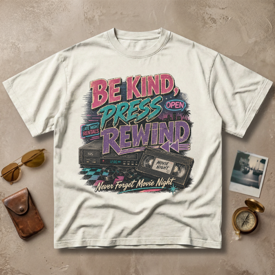 Be Kind Press Rewind Retro VHS