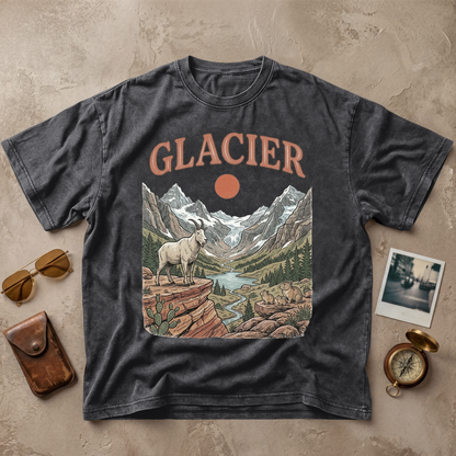Glacier Vintage Wildlife Graphic Tee
