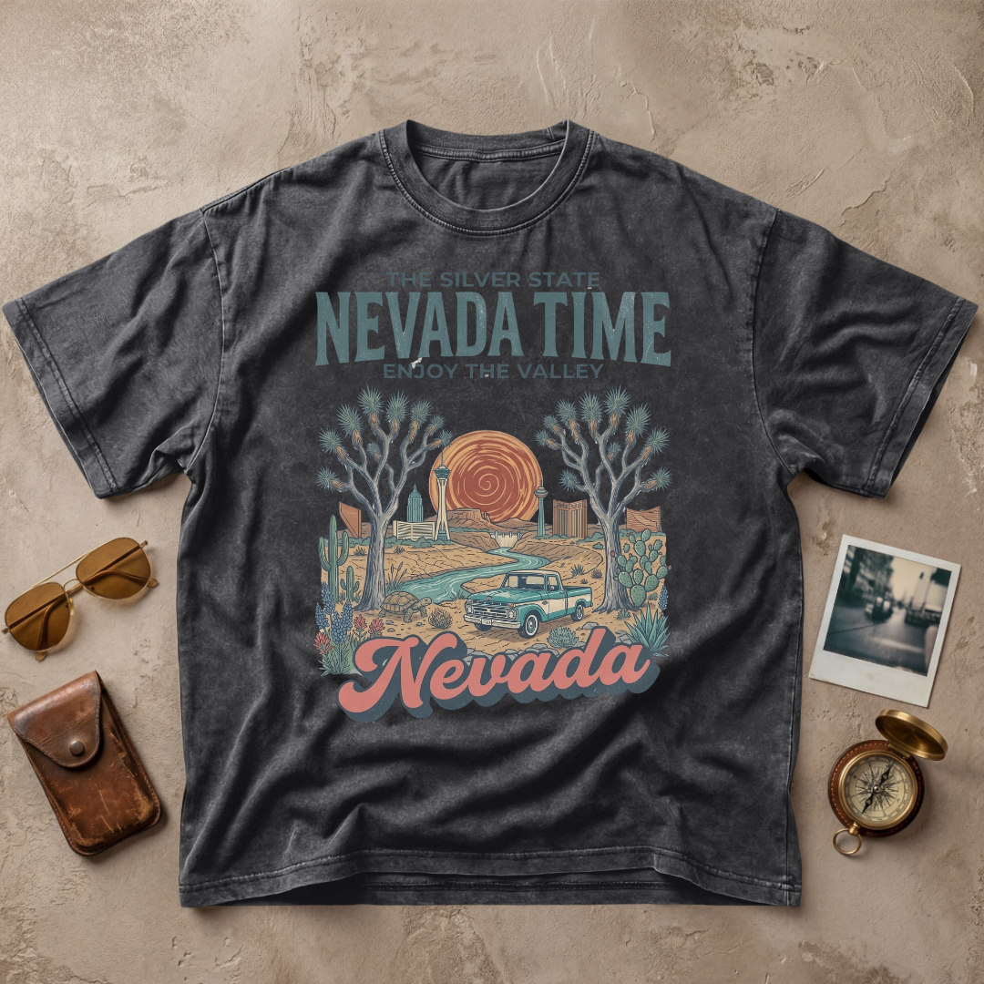 Nevada Time Vintage Desert Western Graphic Tee