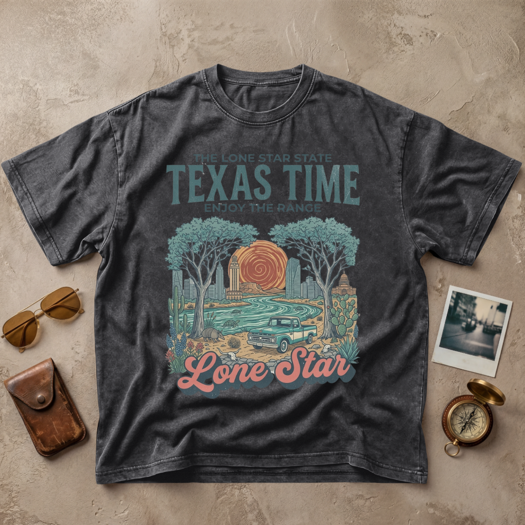 Texas Time Lone Star Vintage Western Graphic Tee