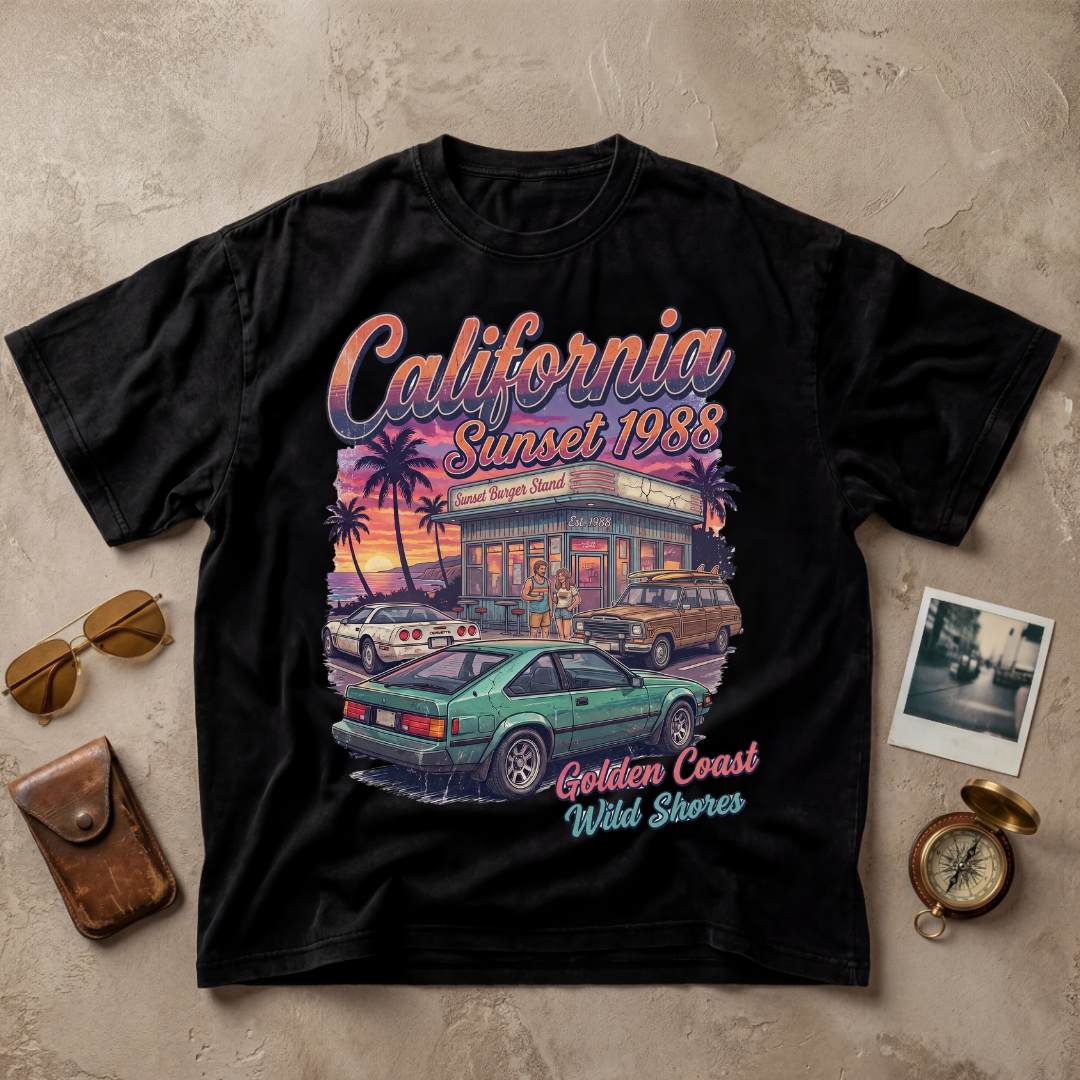 California Sunset 1988 Vintage Tee
