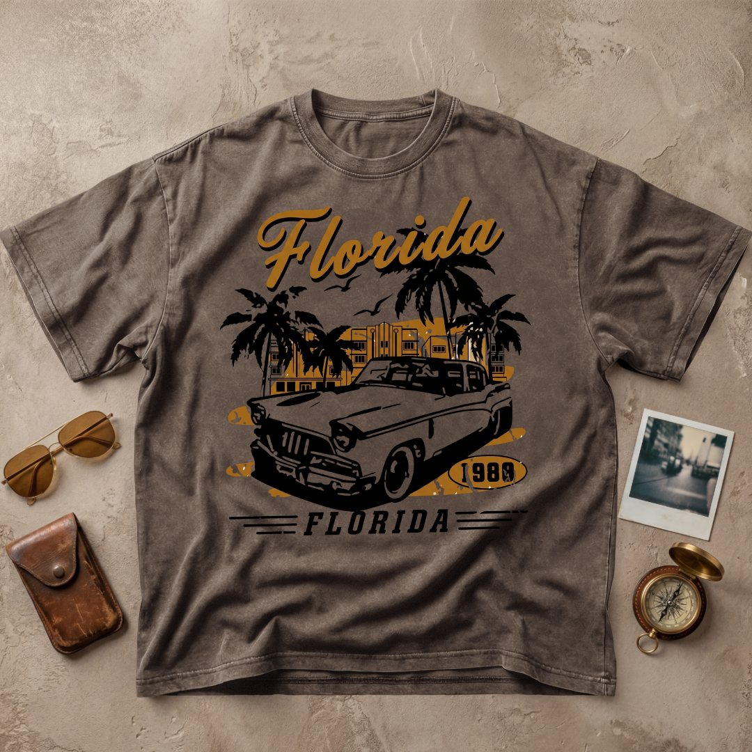 Florida 1980 Vintage Retro Car Graphic Tee