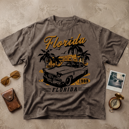 Florida 1980 Vintage Retro Car Graphic Tee