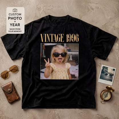Personalized Vintage Year Photo Tee