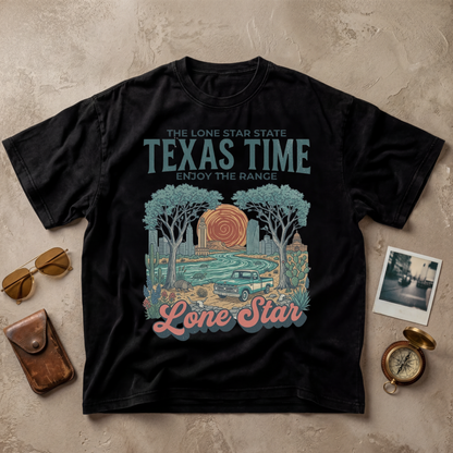 Texas Time Lone Star Vintage Western Graphic Tee