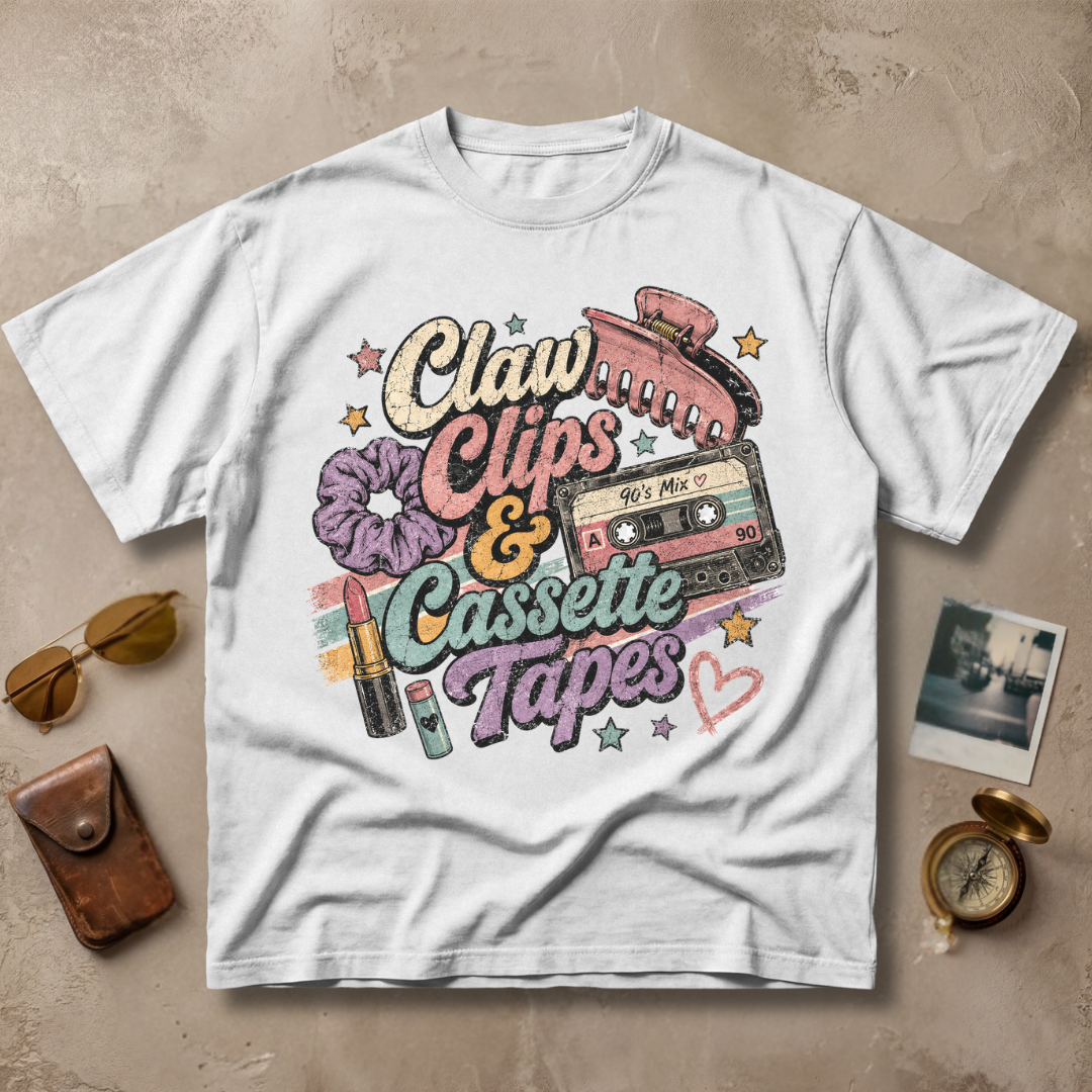 Claw Clips and Cassette Tapes Tee