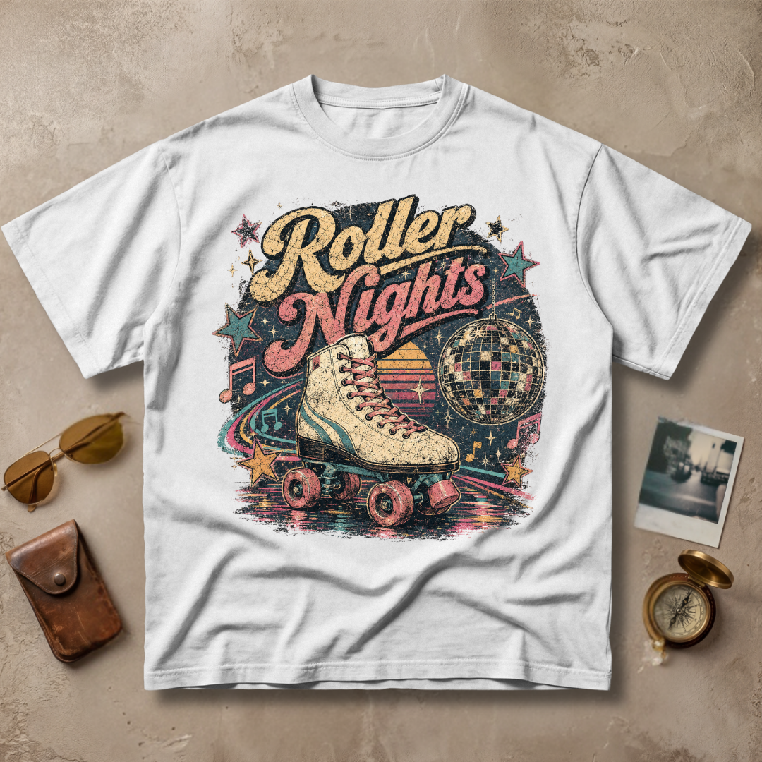 Roller Nights Vintage Retro Tee
