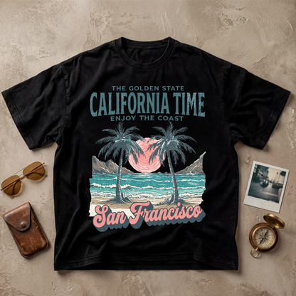 San Francisco California Time Vintage Coastal Graphic Tee