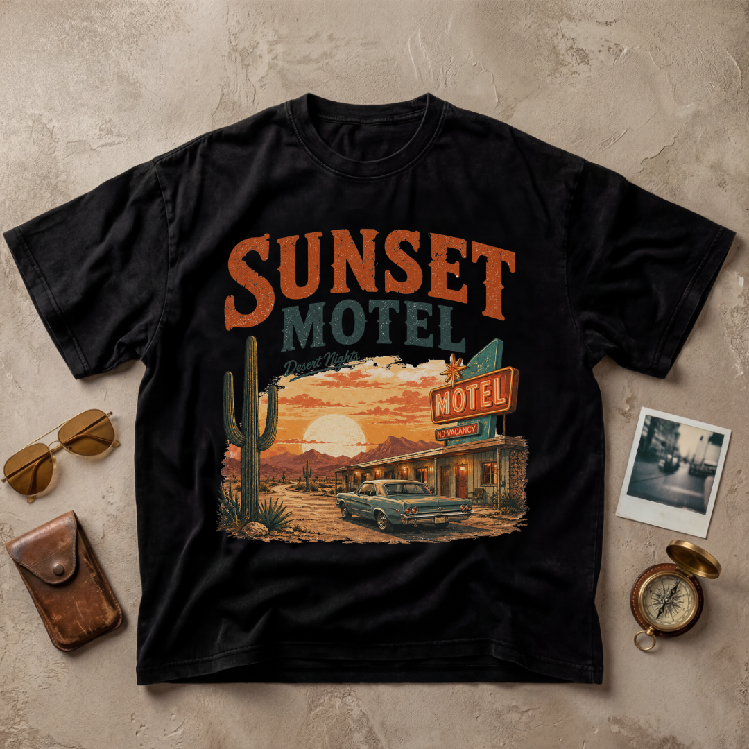 Sunset Motel Desert Nights Vintage Retro