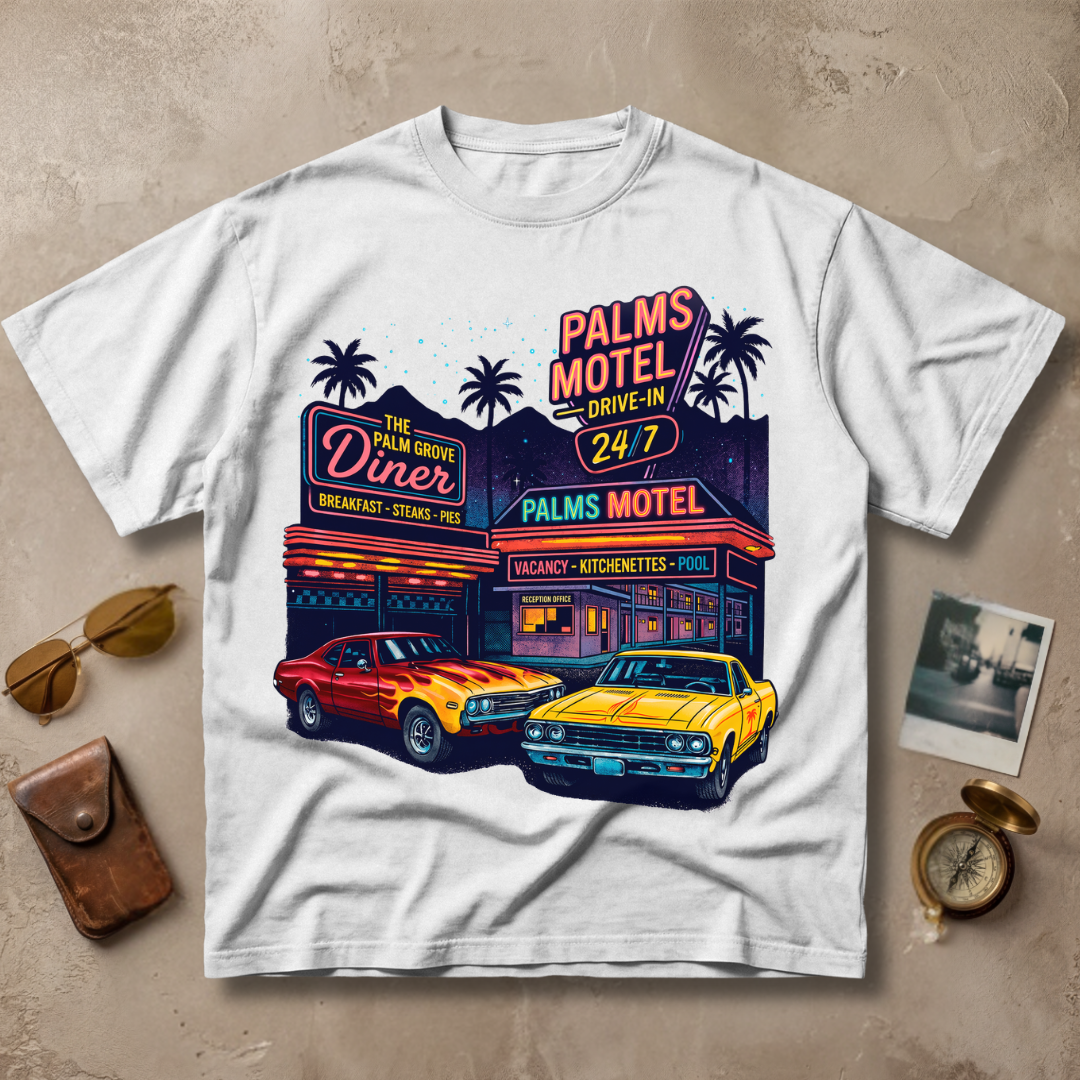 Palms Motel Drive-In Vintage Retro