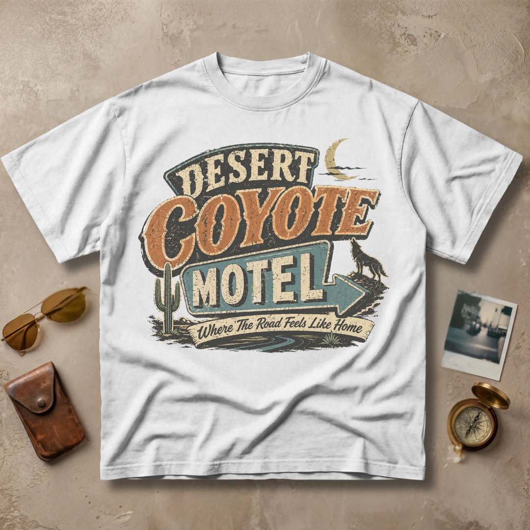 Desert Coyote Motel Vintage Retro