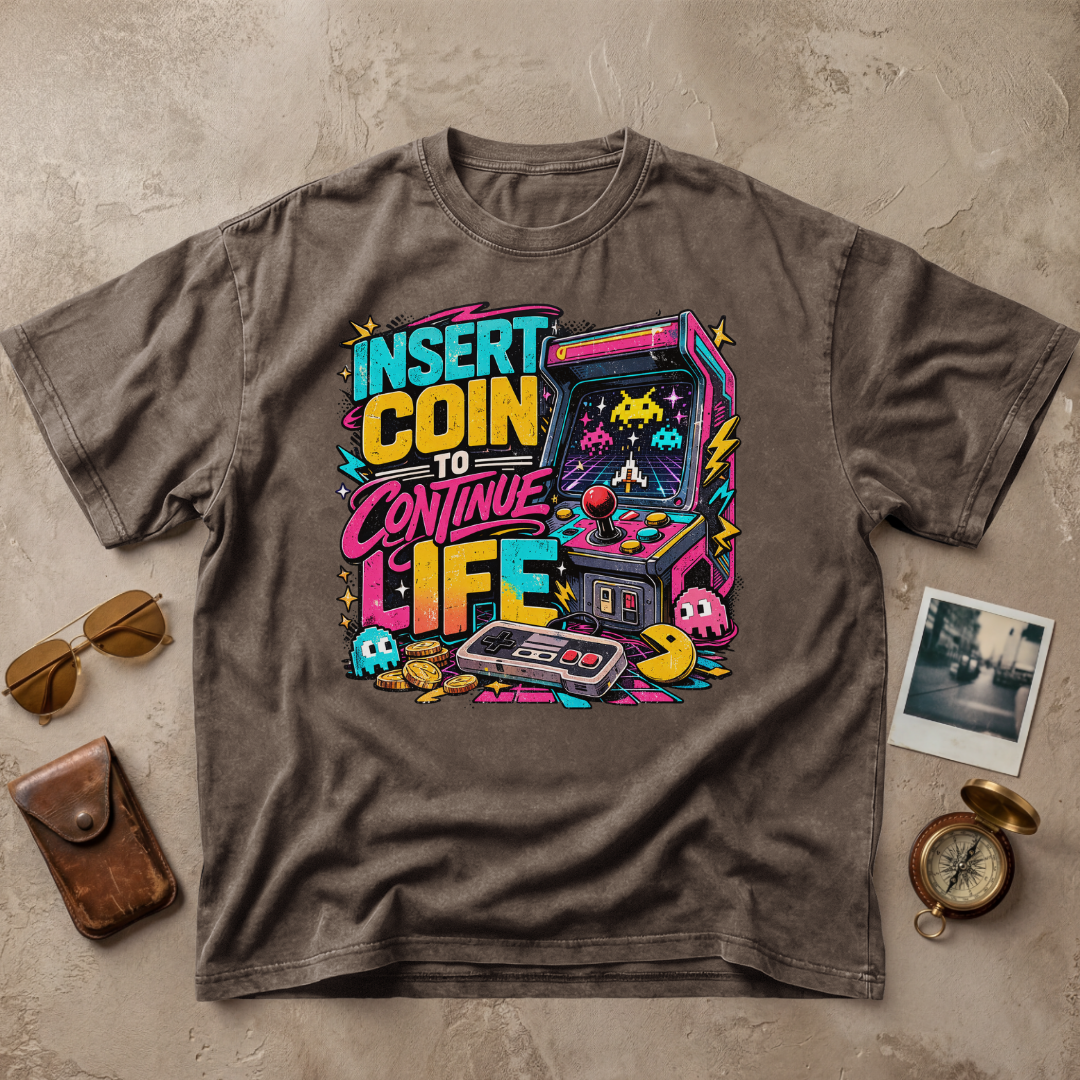 Insert Coin to Continue Life – Retro Arcade
