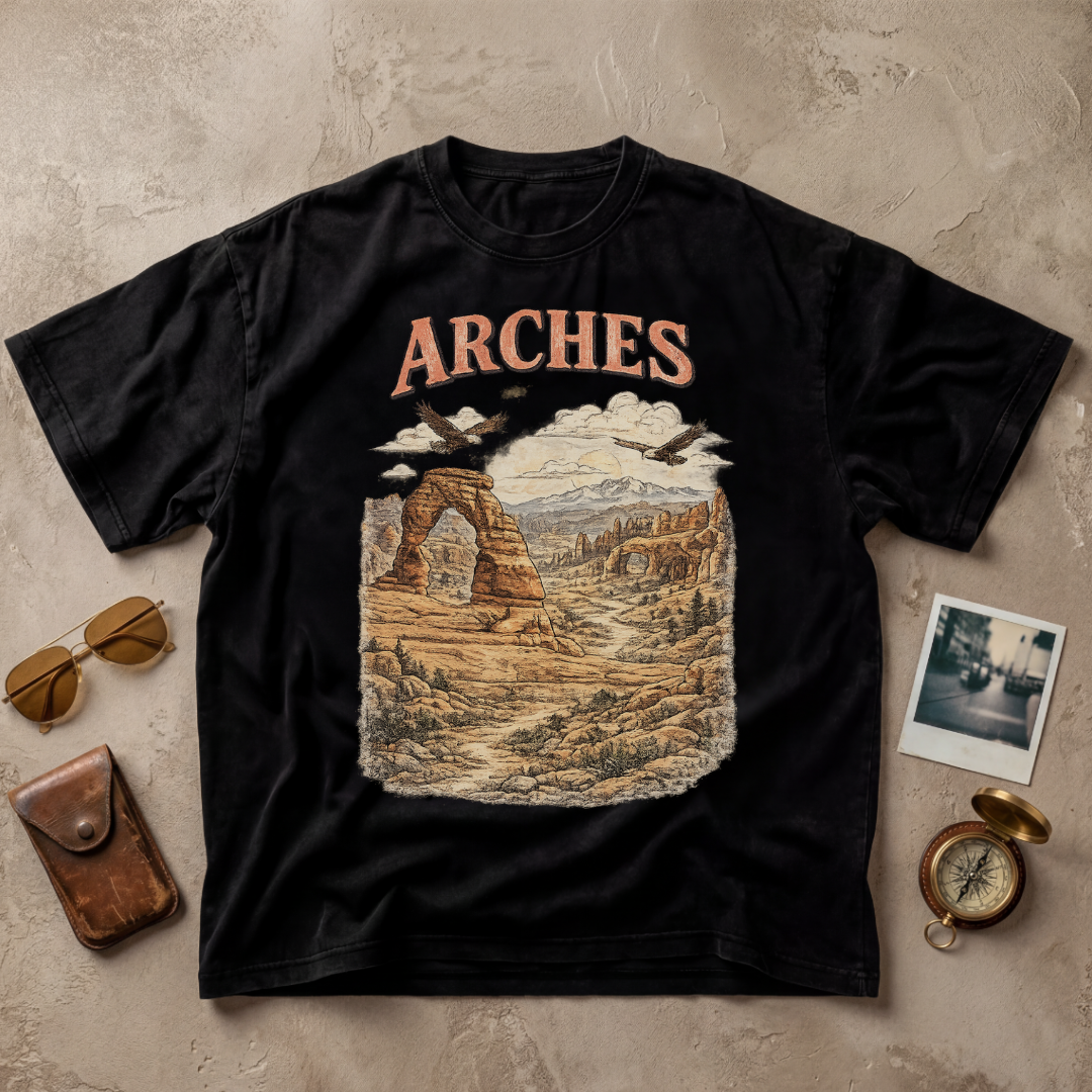 Arches Vintage Desert Landscape Graphic Tee