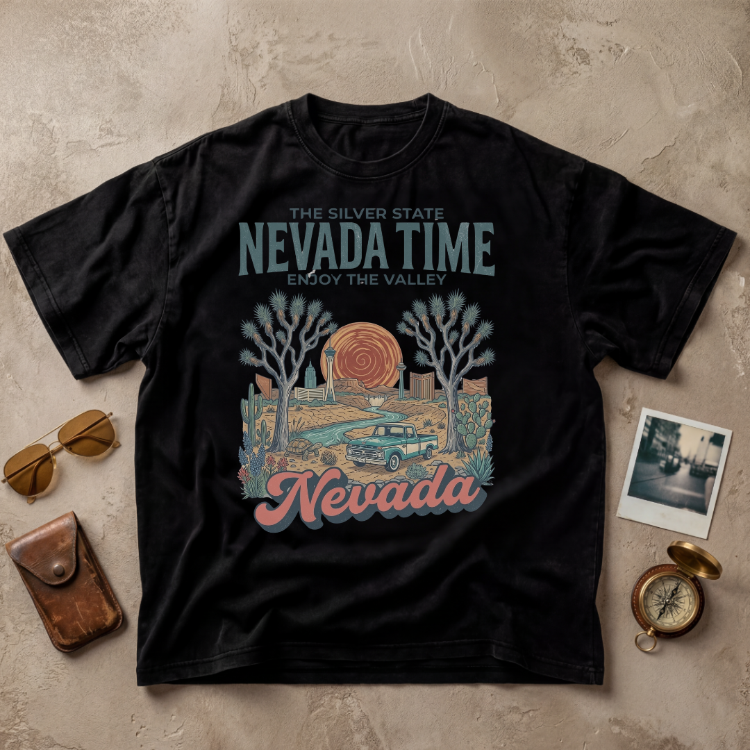 Nevada Time Vintage Desert Western Graphic Tee