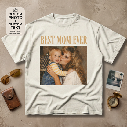 Personalized Best Mom Ever Custom Photo Vintage Tee