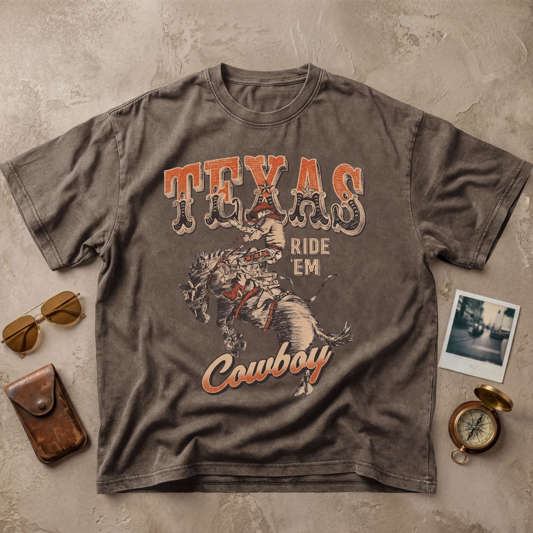 Texas Ride Em Cowboy Vintage Western