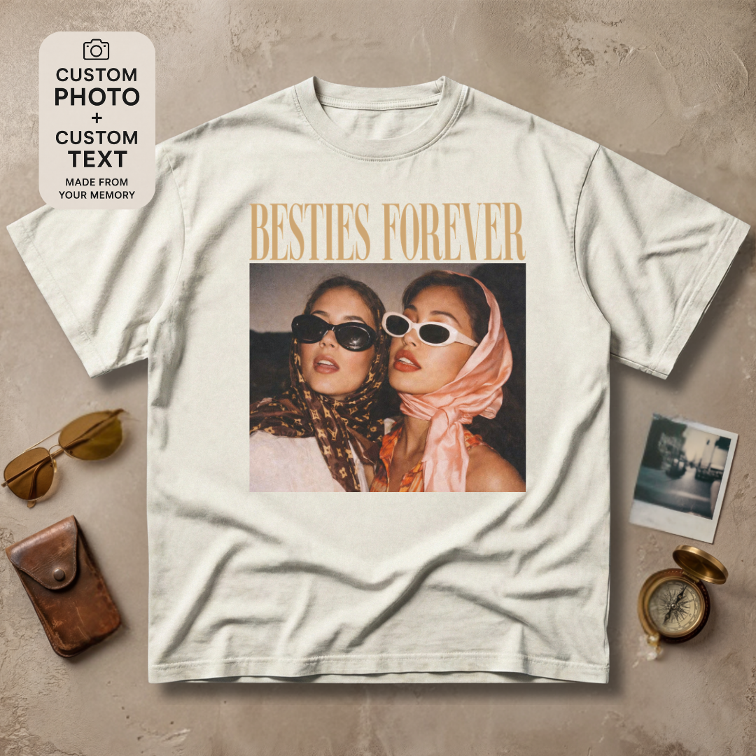 Personalized Besties Forever Custom Photo Vintage Tee