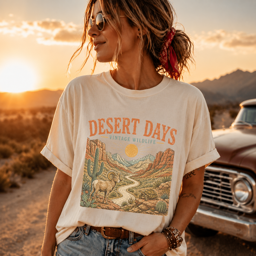 Desert Days Vintage Wildlife Adventure Tee