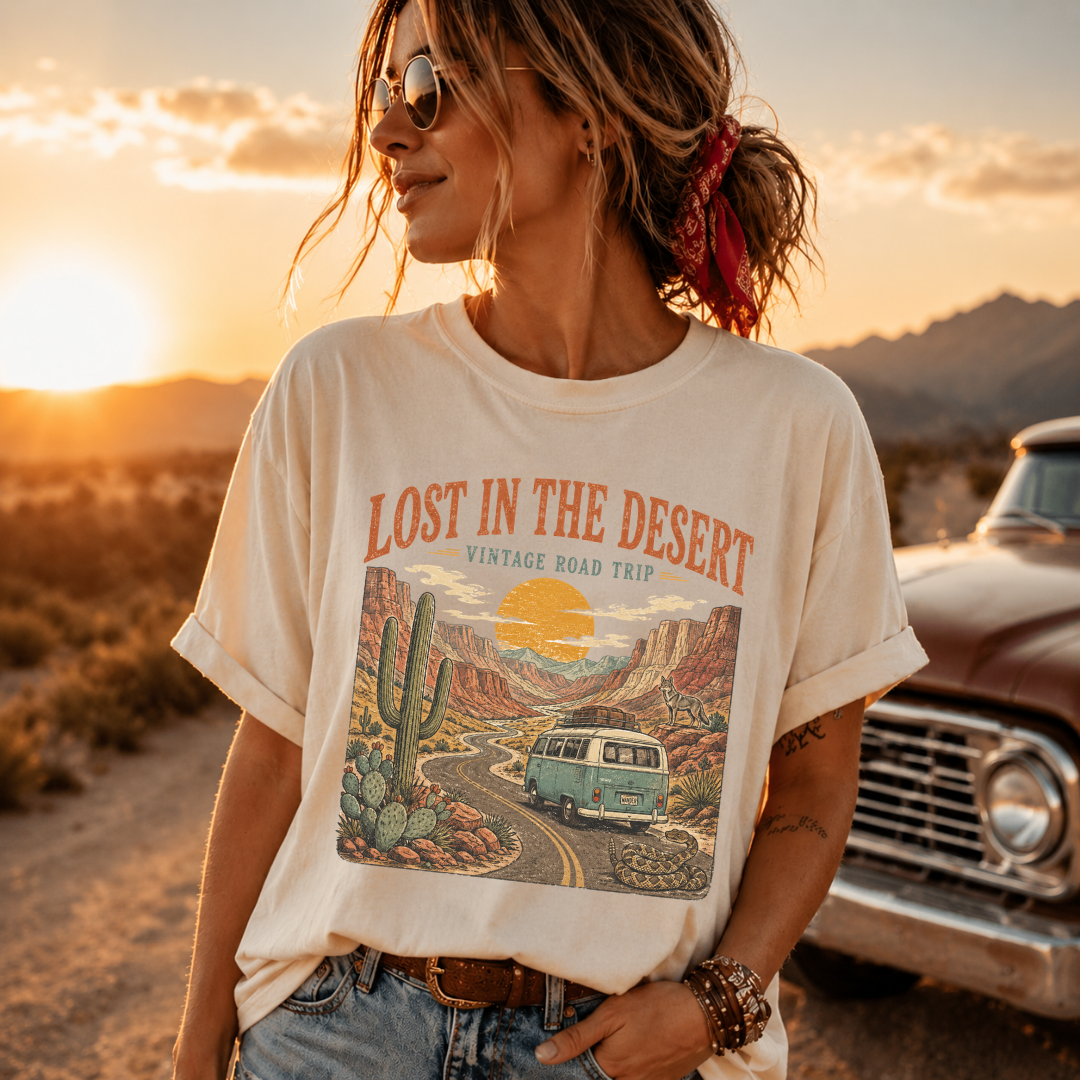 Lost In The Desert Vintage Road Trip Tee