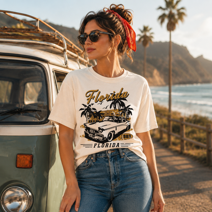Florida 1980 Vintage Retro Car Graphic Tee
